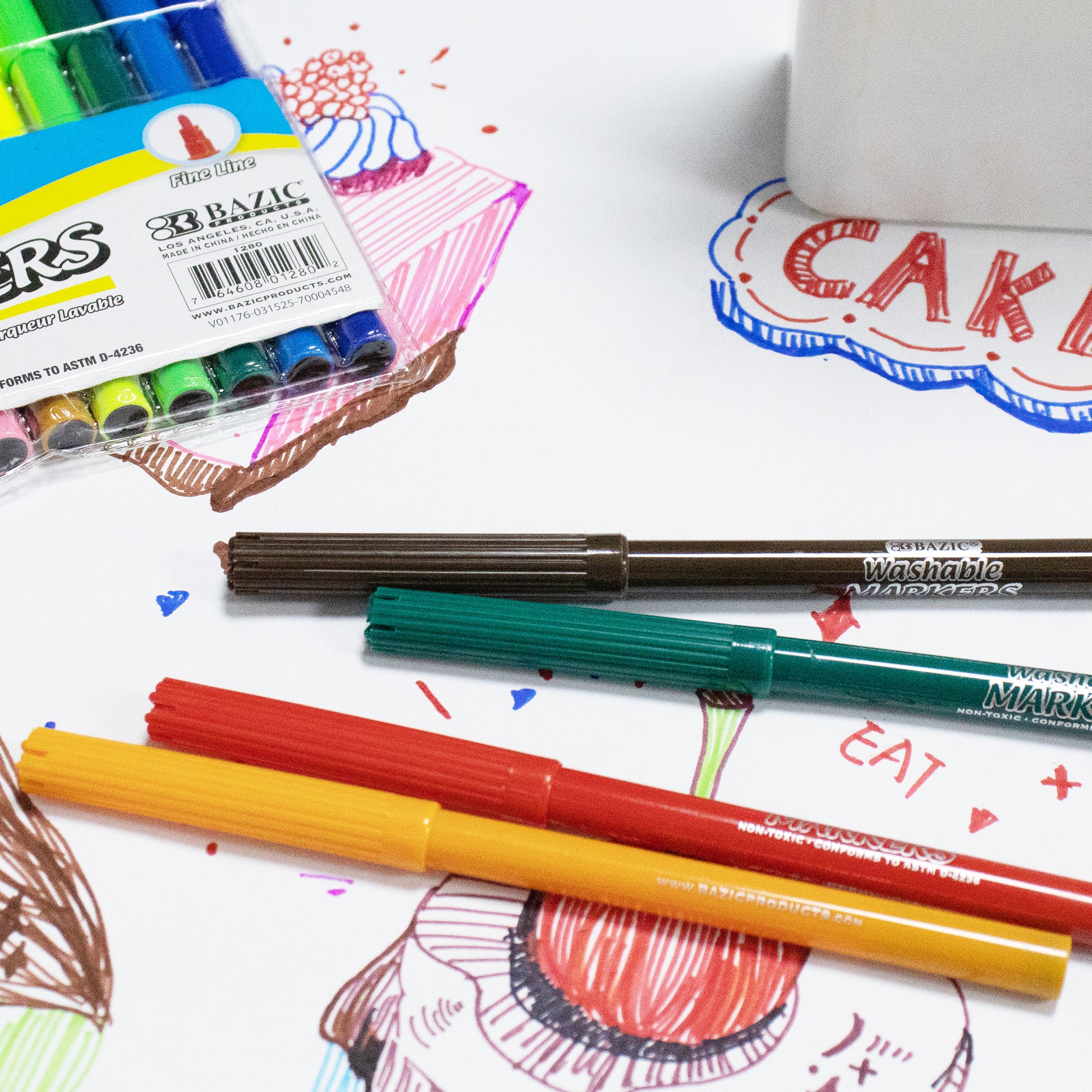 12 Classic Colors Fine Line Washable Markers