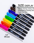 Bright Colors Fine Tip Permanent Markers w/ Pocket Clip (8/Pack)