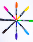 Bright Colors Fine Tip Permanent Markers w/ Pocket Clip (8/Pack)