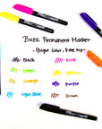 Bright Colors Fine Tip Permanent Markers w/ Pocket Clip (8/Pack)