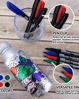 Assorted Colors Fine Tip Permanent Markers w/ Pocket Clip (8/Pack)