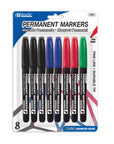 Assorted Colors Fine Tip Permanent Markers w/ Pocket Clip (8/Pack)