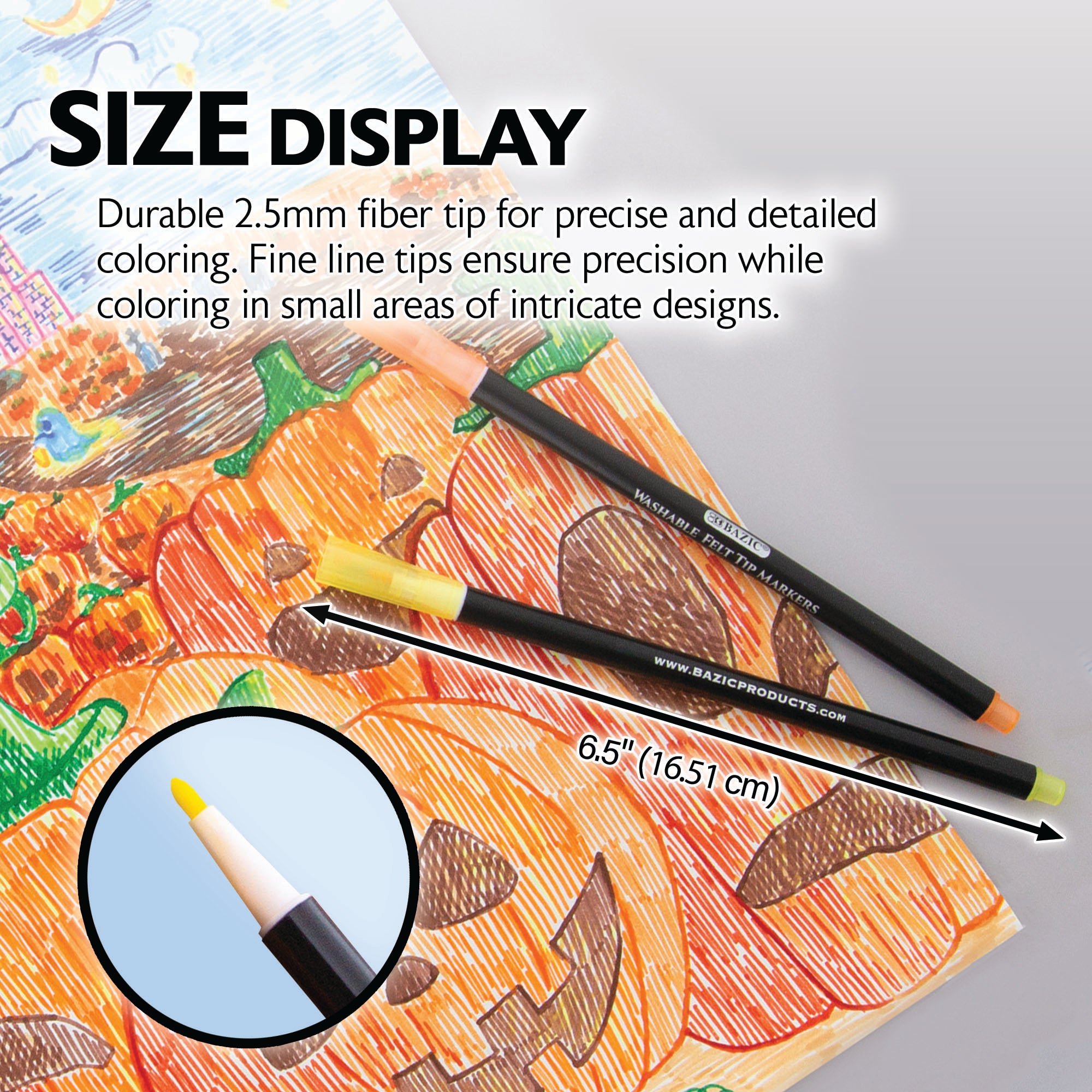 20 Colors Felt Tip Washable Markers