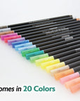 20 Colors Felt Tip Washable Markers