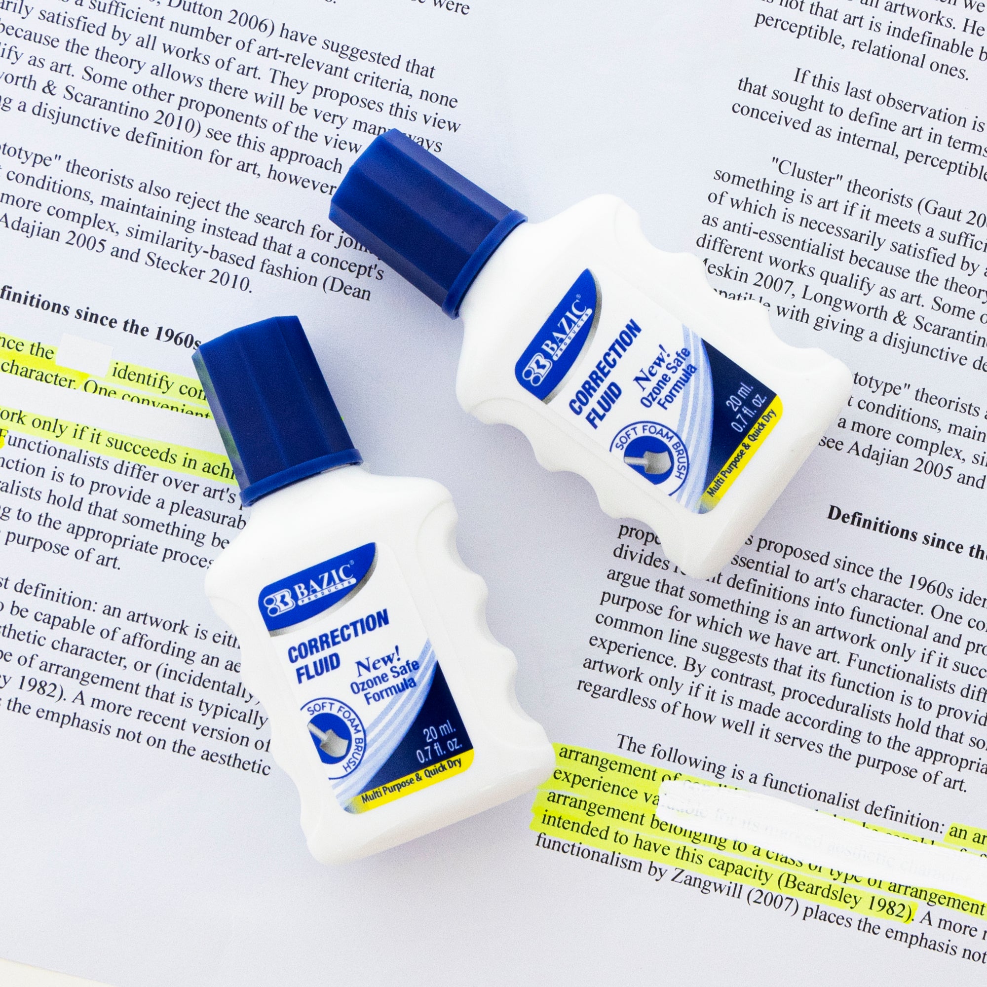 0.7 FL OZ (20 mL) Correction Fluid w/ Foam Brush (2/Pk)