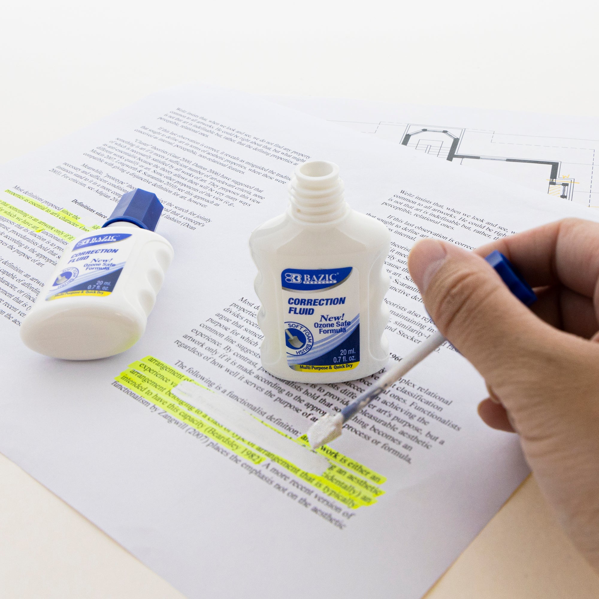 0.7 FL OZ (20 mL) Correction Fluid w/ Foam Brush (2/Pk)