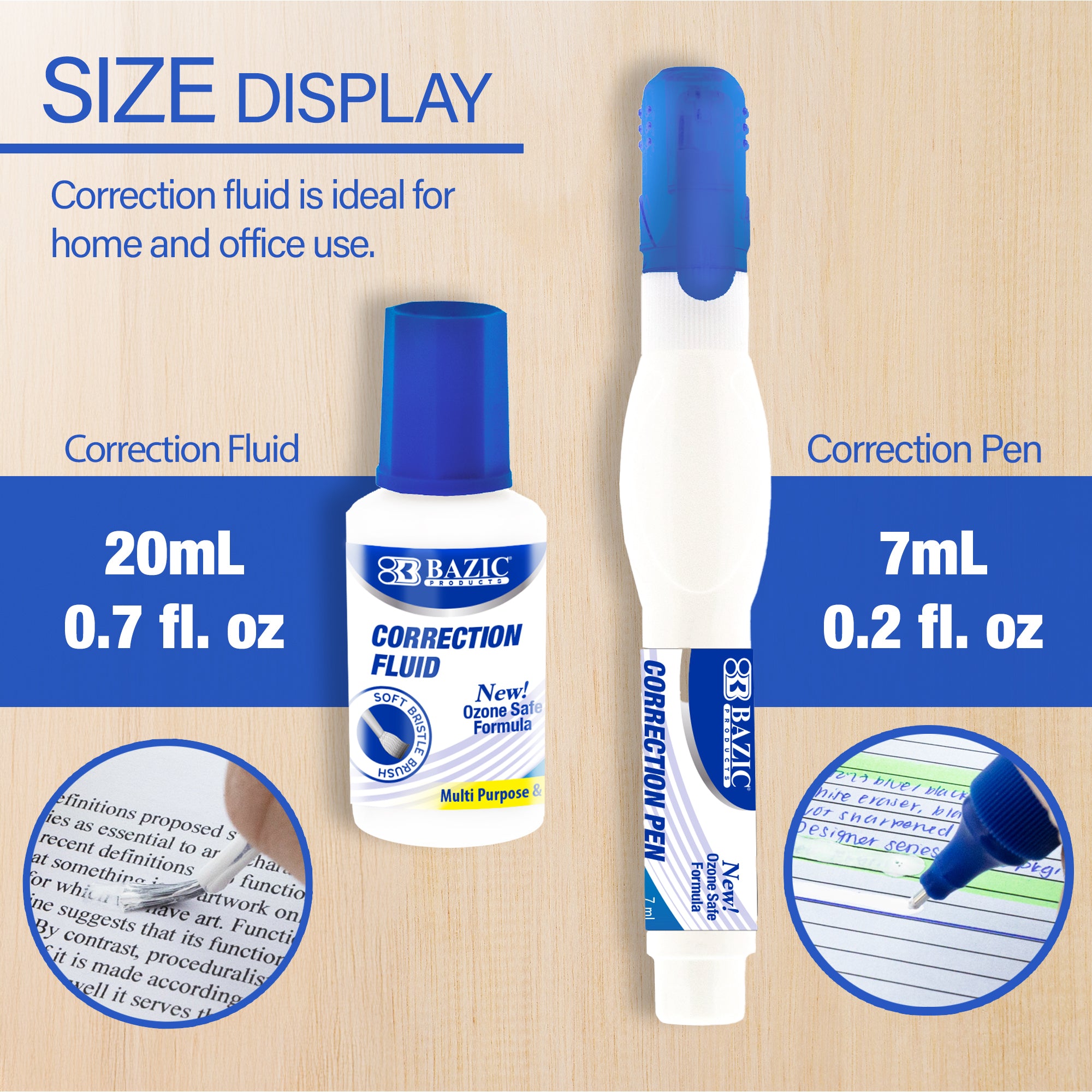 Metal Tip Correction Pen & Correction Fluid (2/Pack)