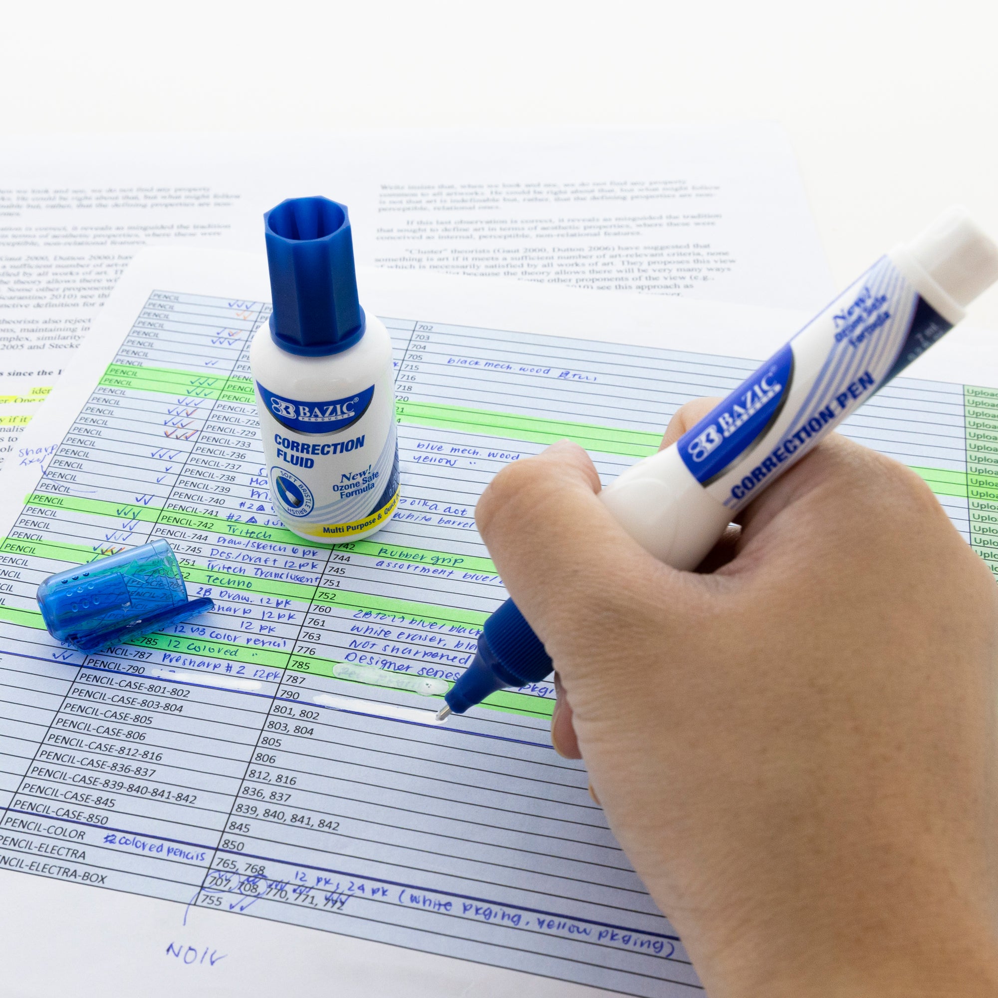 Metal Tip Correction Pen & Correction Fluid (2/Pack)