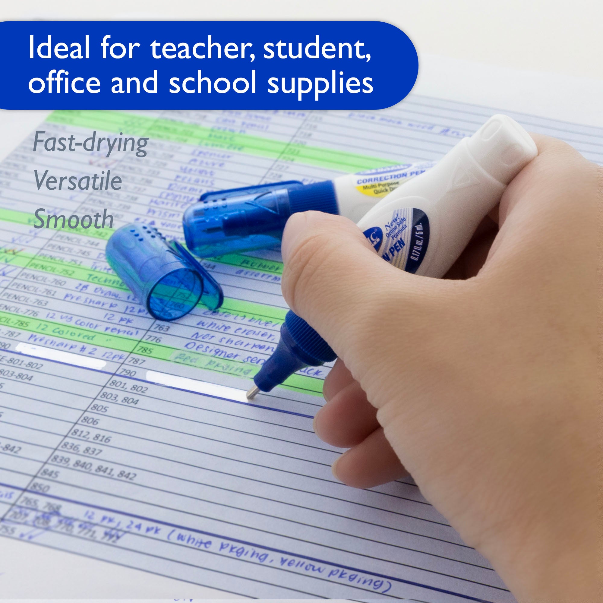 0.17 FL OZ (5 mL) Metal Tip Mini Correction Pen (2/Pack)