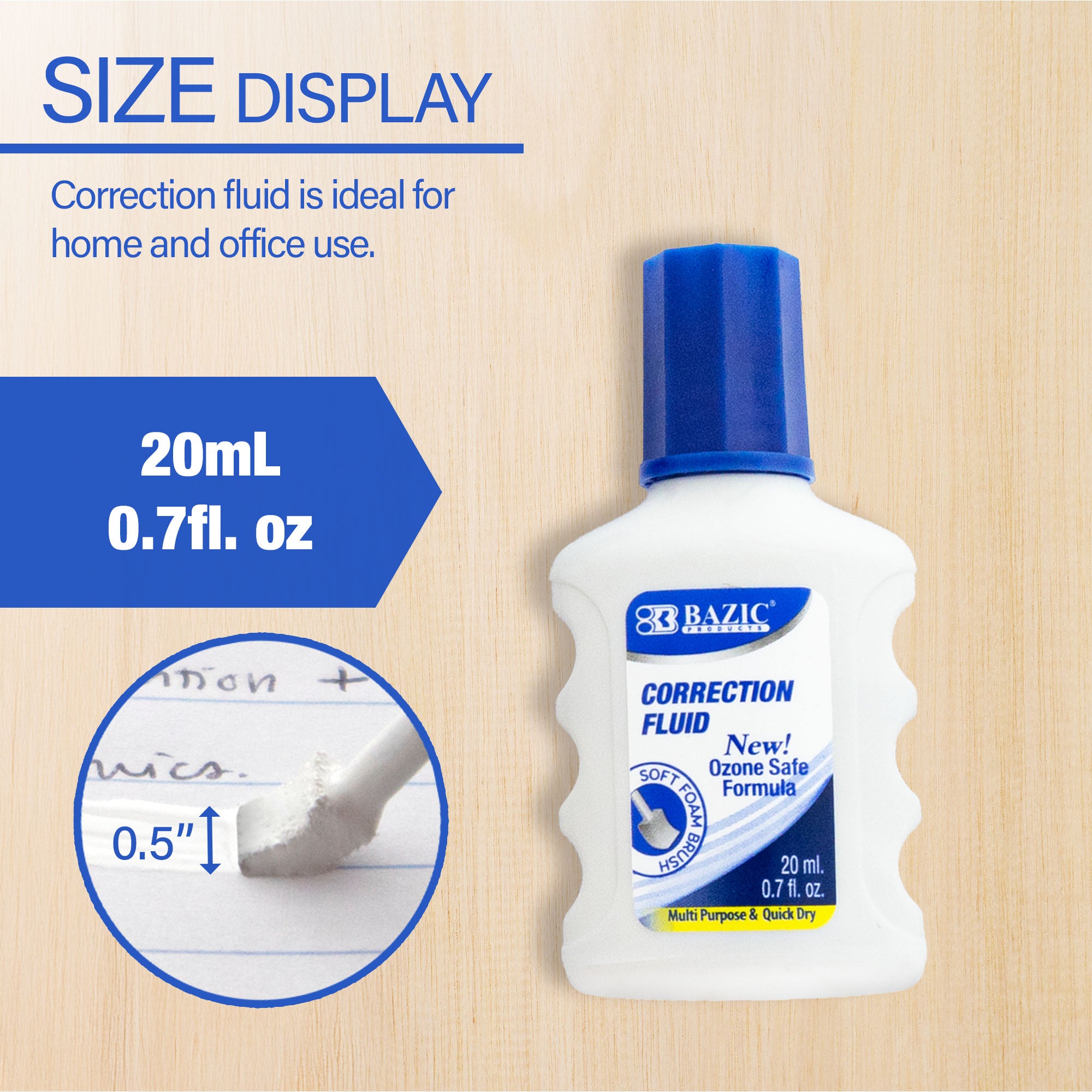 0.7 FL OZ (20 mL) Correction Fluid w/ Foam Brush