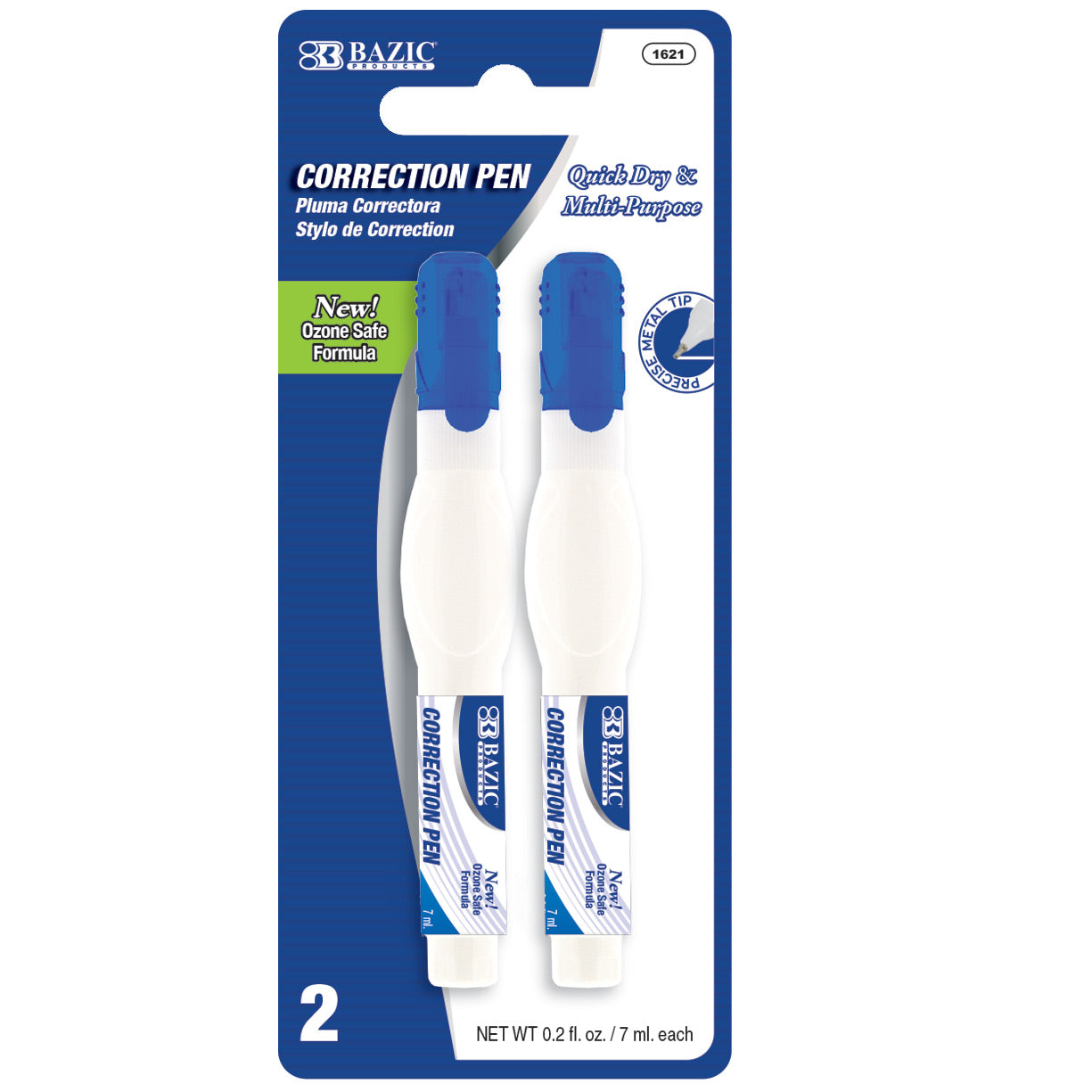0.2 FL OZ (7 mL) Metal Tip Correction Pen (2/Pack)