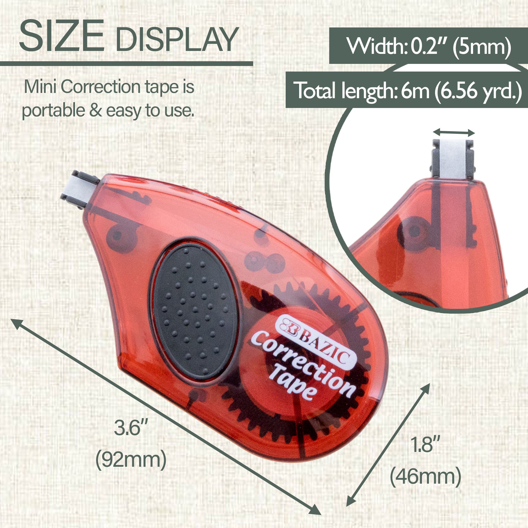 5 mm x 236" Correction Tape w/ Grip