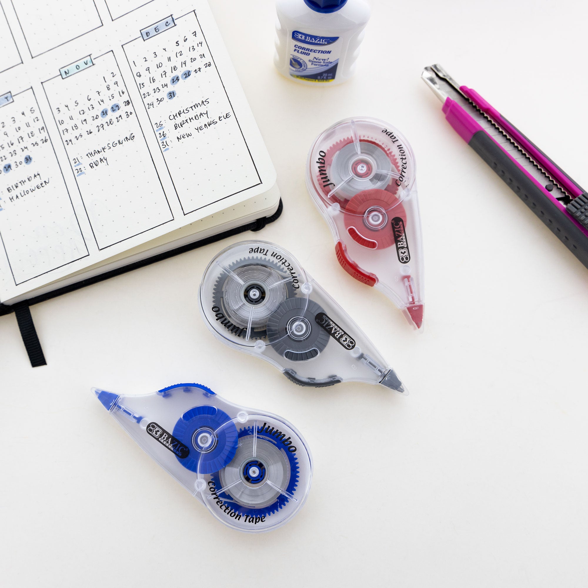 5 mm x 394" Jumbo Correction Tape W/ Grip (10/Pack)