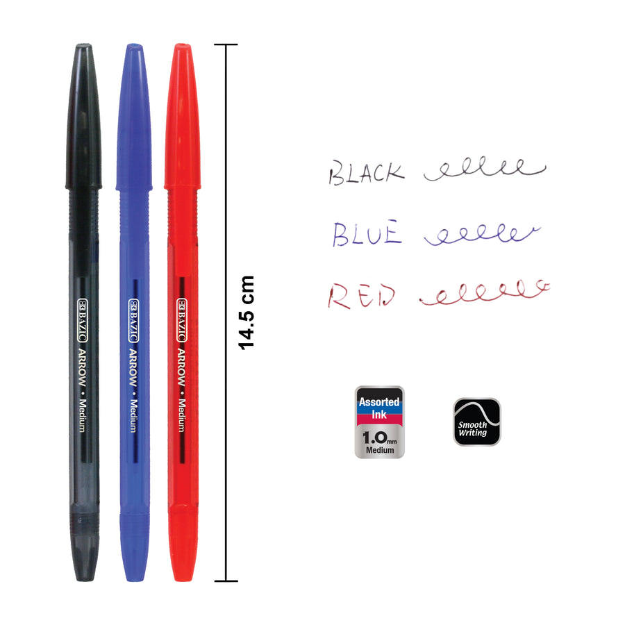Arrow Assorted Color Stick Pen (10/Pack)