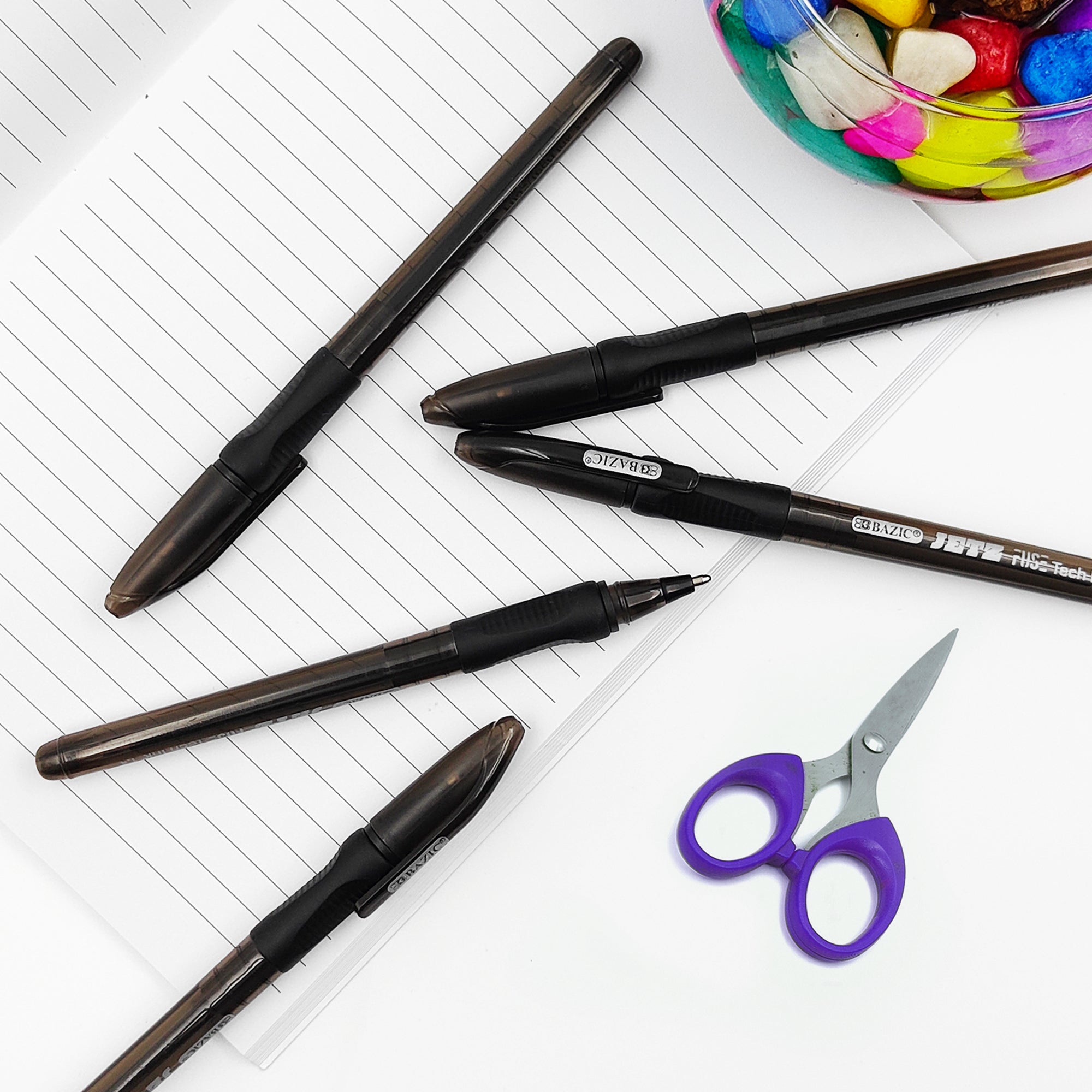 Jetz 1.4 mm Tip Black FUSE Tech Ink Pen w/ Cushion Grip (5/Pack)