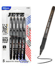 Jetz 1.4 mm Tip Black FUSE Tech Ink Pen w/ Cushion Grip (5/Pack)