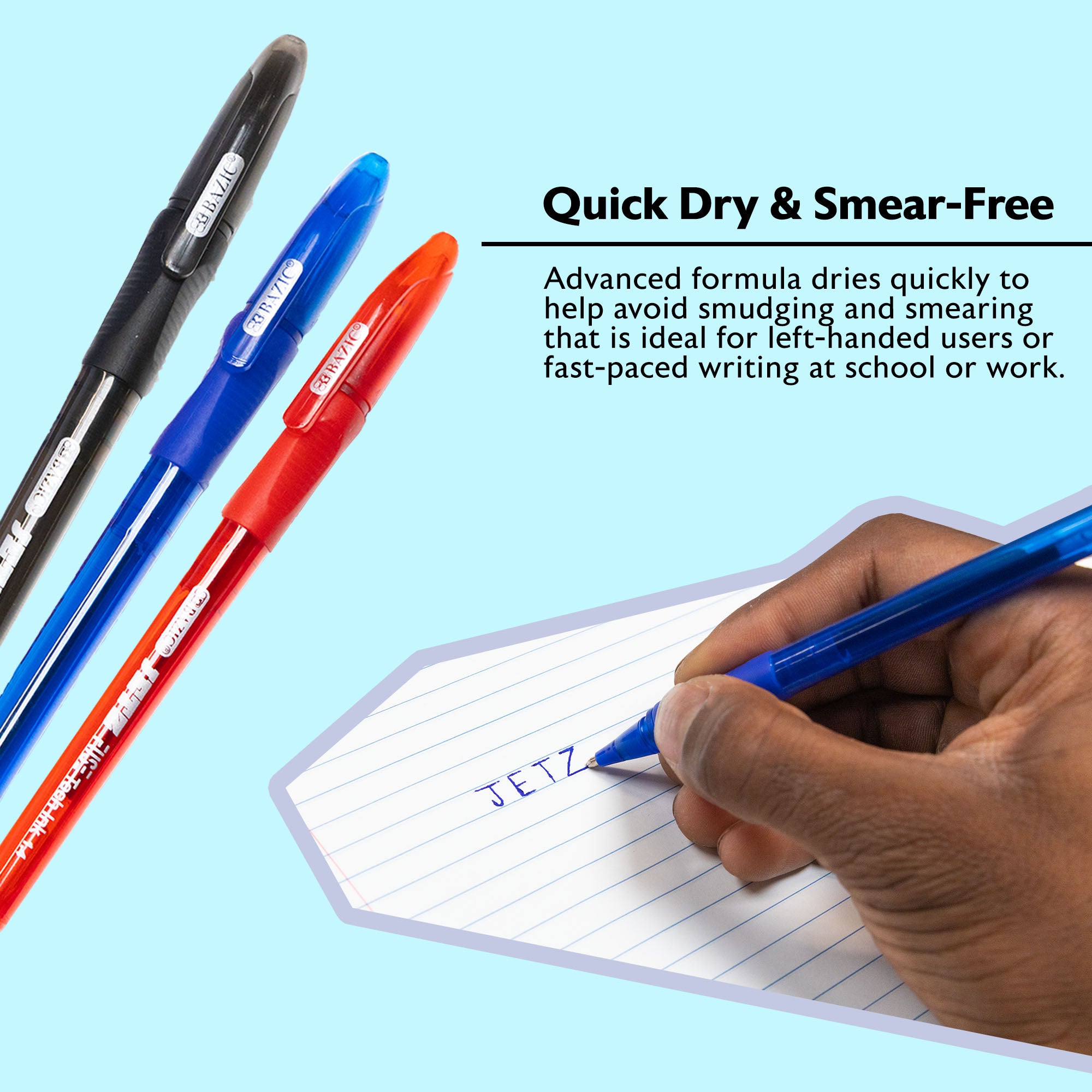 Jetz 1.4 mm Tip Asst. Color FUSE Tech Ink Pen w/ Cushion Grip (5/Pack)