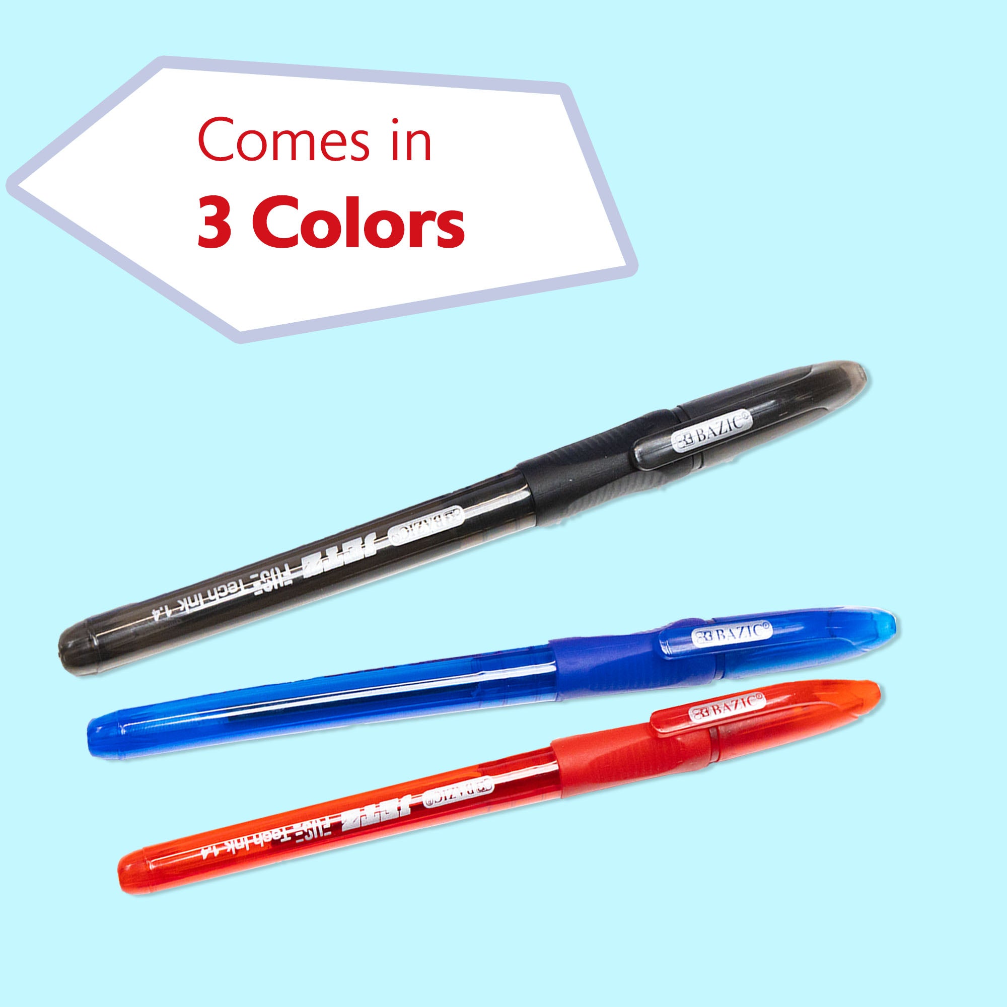 Jetz 1.4 mm Tip Asst. Color FUSE Tech Ink Pen w/ Cushion Grip (8/Pack)