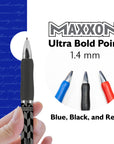 Maxxon 1.4 mm Tip Asst. Color FUSE Tech Ink Retractable Pen w/ Cushion Grip (8/Pack)