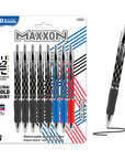 Maxxon 1.4 mm Tip Asst. Color FUSE Tech Ink Retractable Pen w/ Cushion Grip (8/Pack)