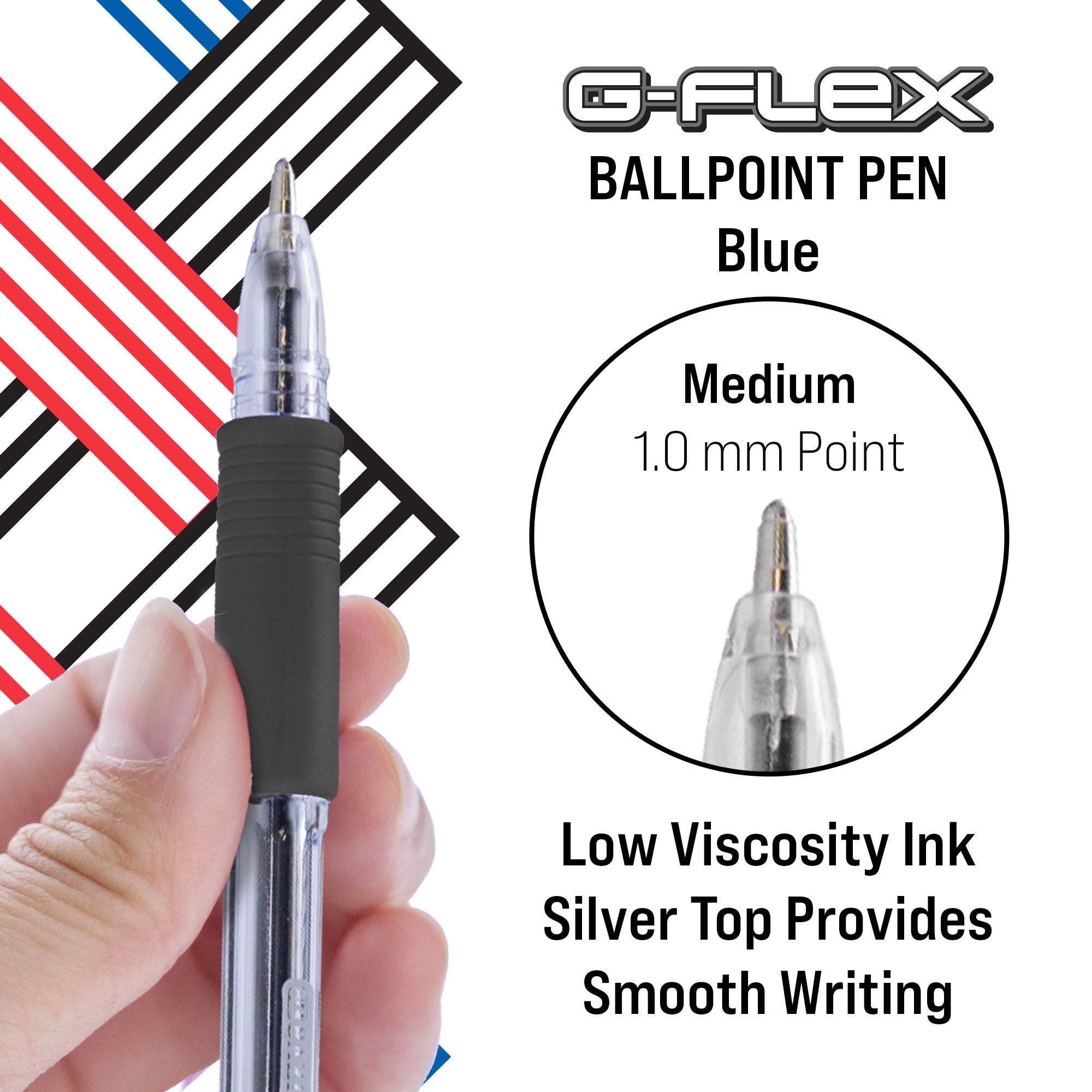 G-Flex Black FUSE Tech Ink Pen w/ Cushion Grip (4/Pack)