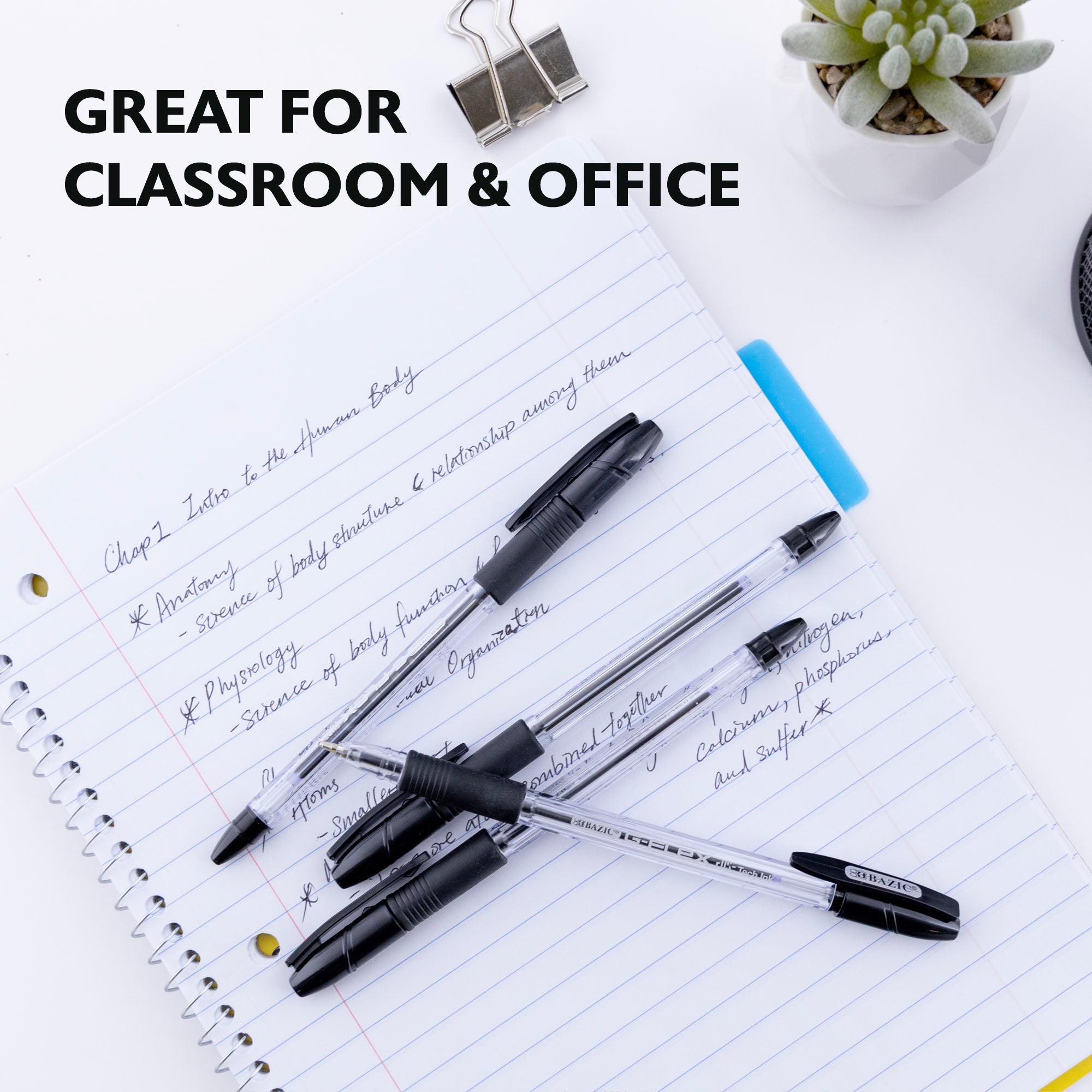 G-Flex Black FUSE Tech Ink Pen w/ Cushion Grip (4/Pack)