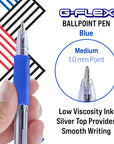 G-Flex Blue FUSE Tech Ink Pen w/ Cushion Grip (4/Pack)