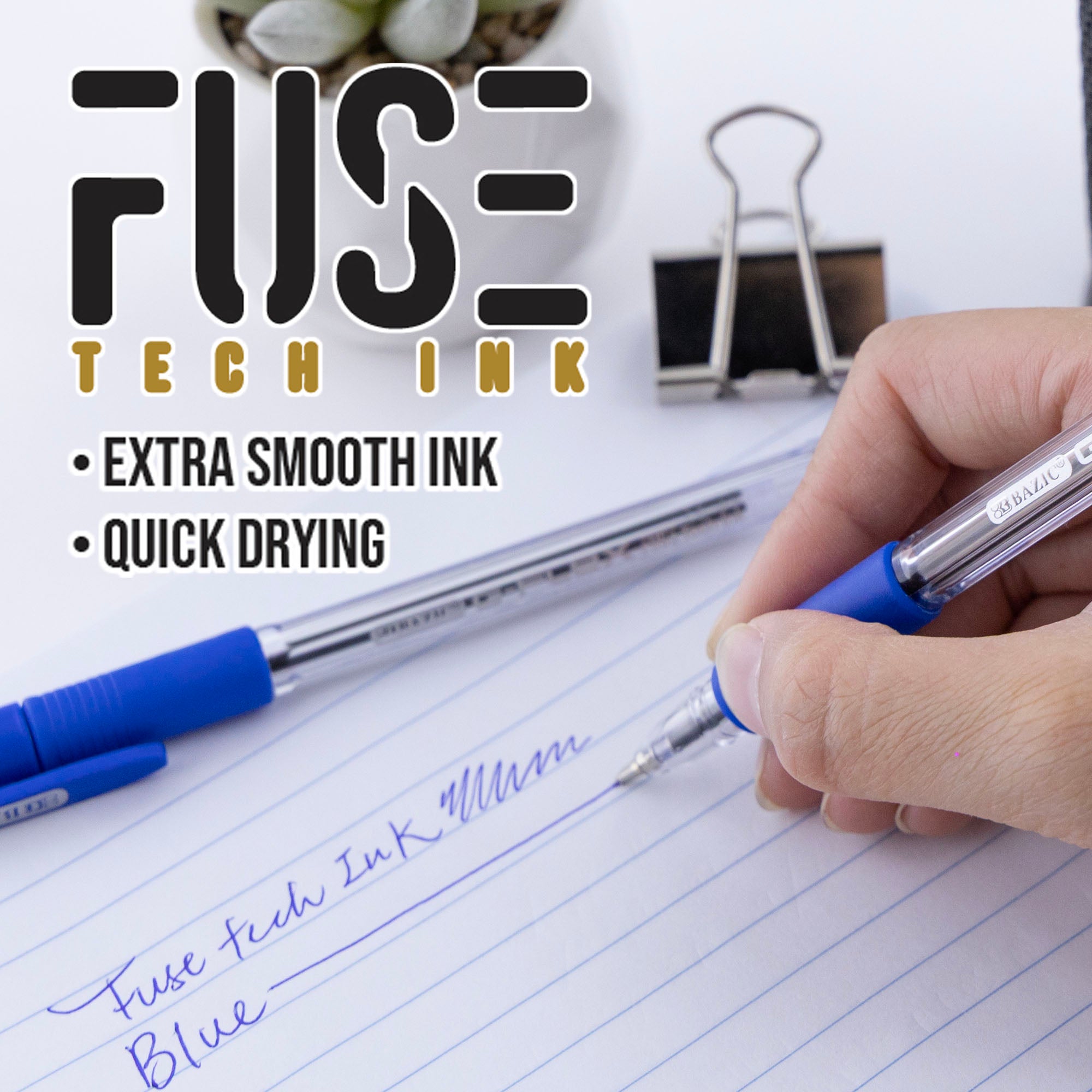 G-Flex Blue FUSE Tech Ink Pen w/ Cushion Grip (4/Pack)