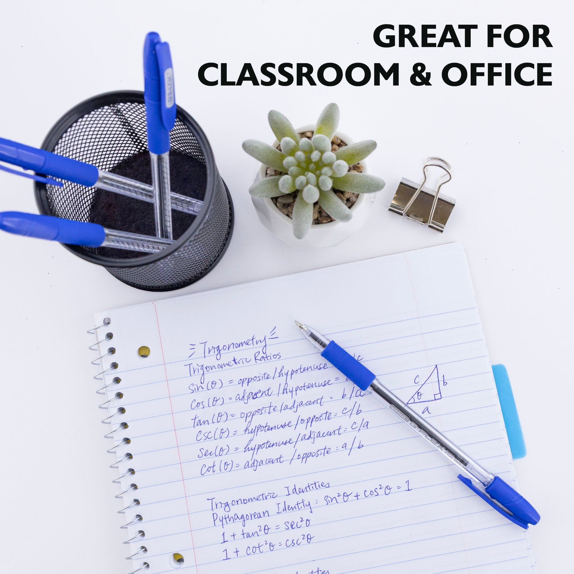 G-Flex Blue FUSE Tech Ink Pen w/ Cushion Grip (4/Pack)