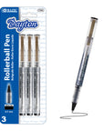 Dayton Black Rollerball Pen with Metal Clip (3/Pack)