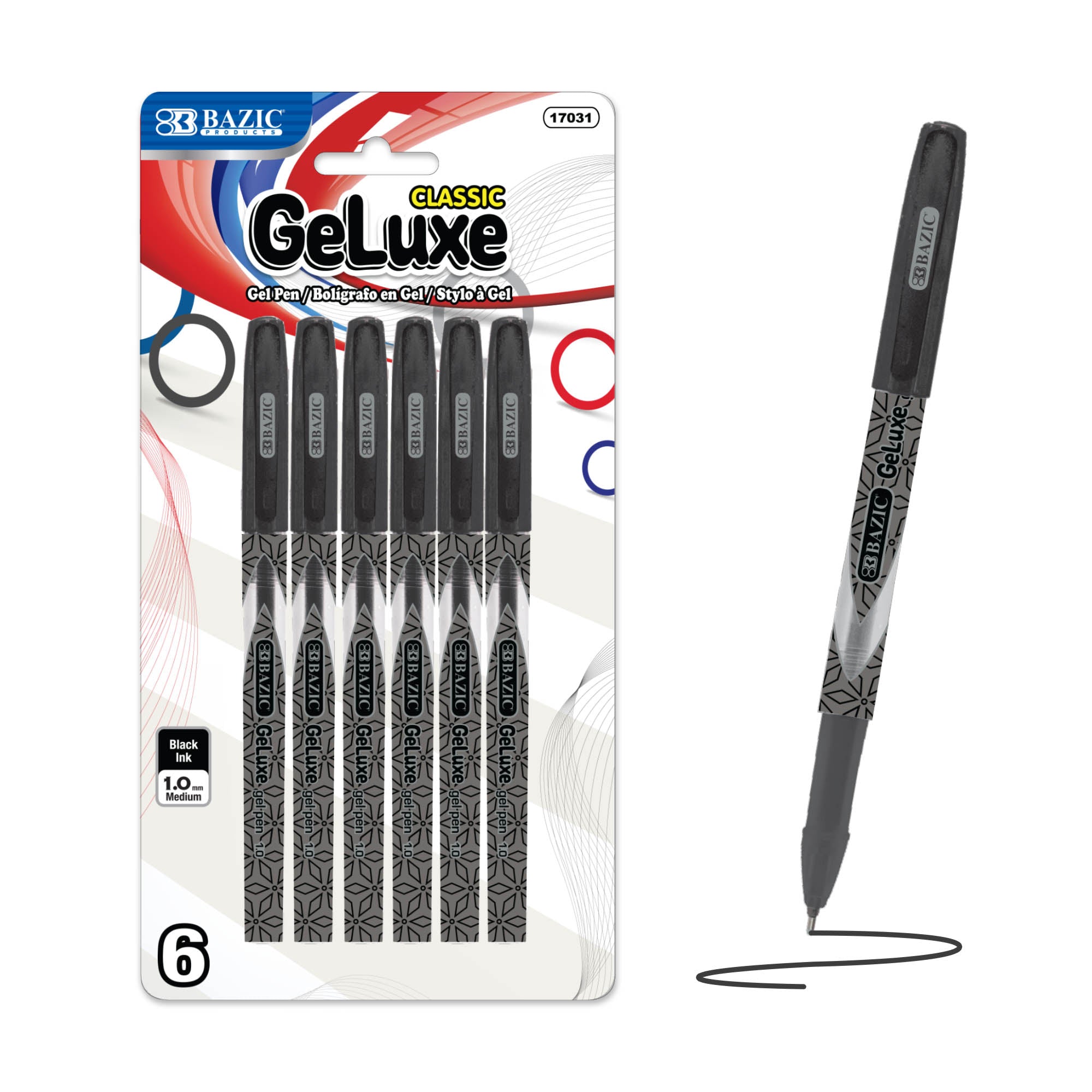 GeLuxe Black Gel Roller Pen (6/Pack)