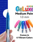 GeLuxe 6 Glitter Color Gel Roller Pen