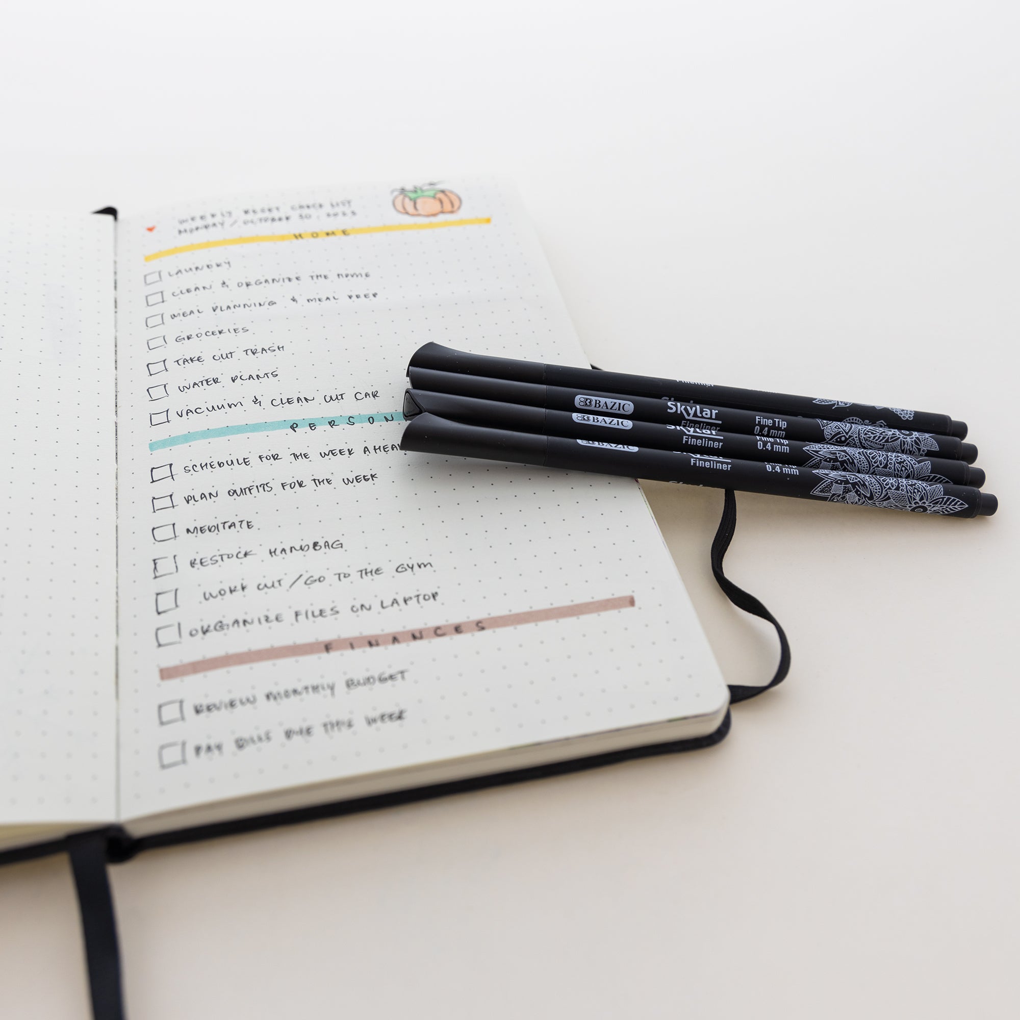 Skylar 0.4 mm Black Fineliner Pen (4/Pack)