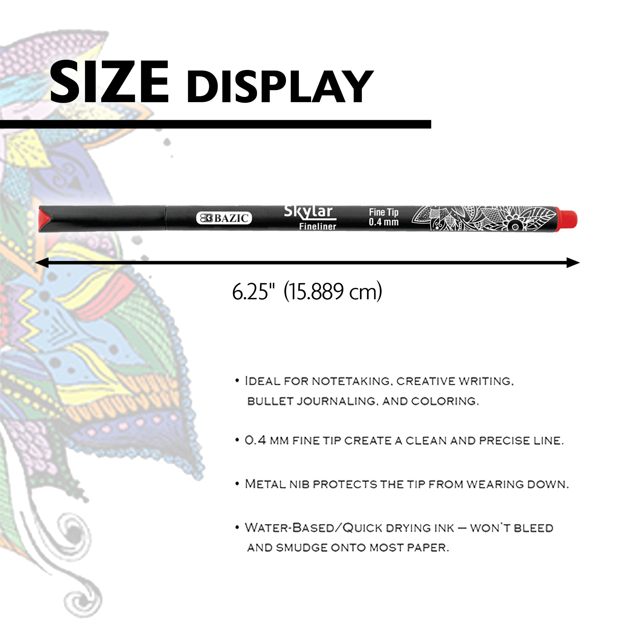 10 Color Skylar 0.4 mm Fineliner Pen