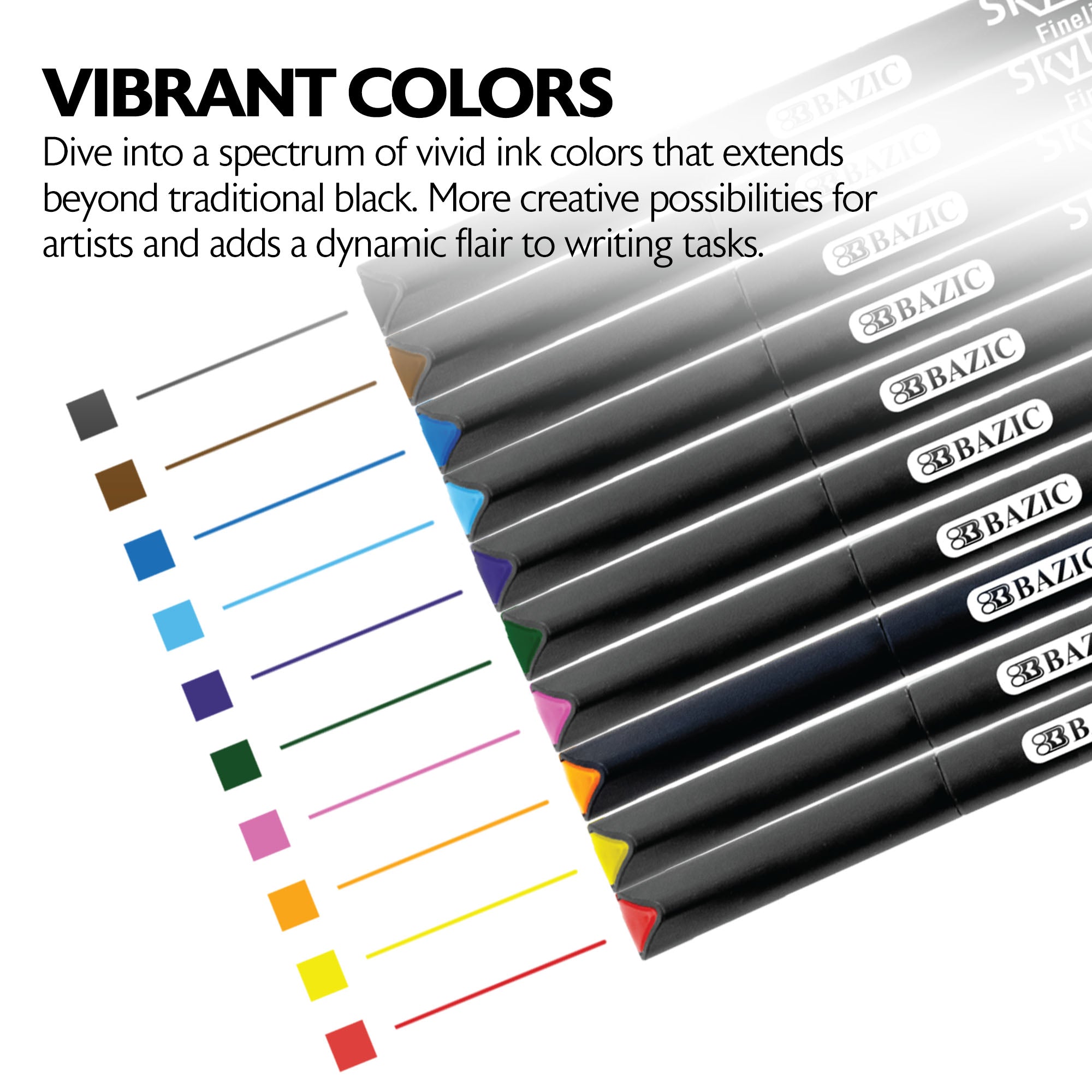 10 Color Skylar 0.4 mm Fineliner Pen