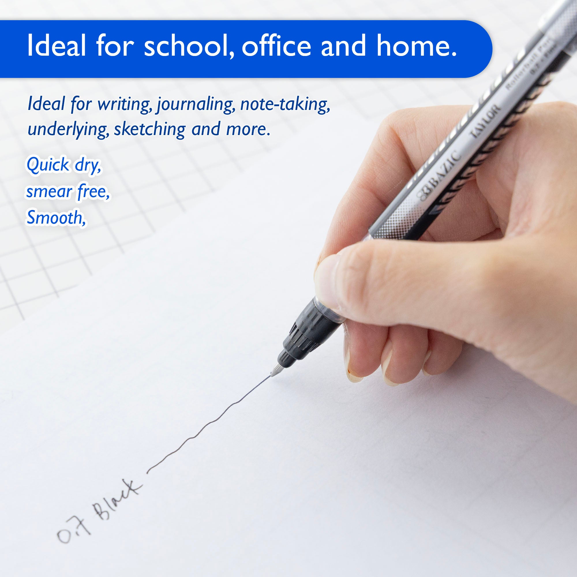 Taylor Black Rollerball Pen (3/Pack)