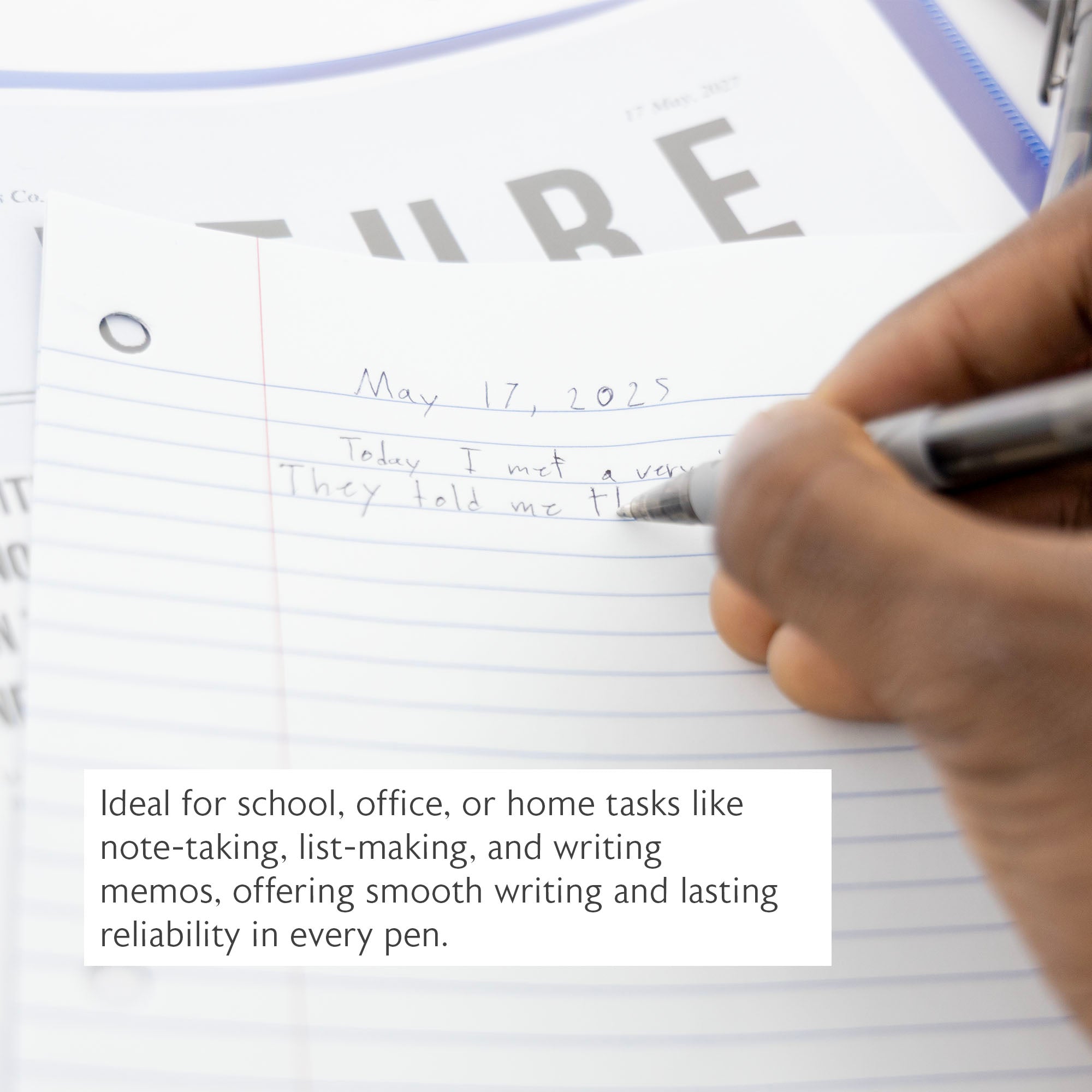 Reva Black Color Retractable Pen w/ Cushion Grip (8/Pack)