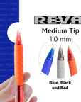 Reva Asst. Color Retractable Pen w/ Cushion Grip (8/Pack)
