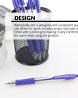 Spencer Blue Retractable Pen w/ Cushion Grip (5/Pack)