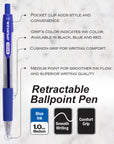 Spencer Blue Retractable Pen w/ Cushion Grip (5/Pack)