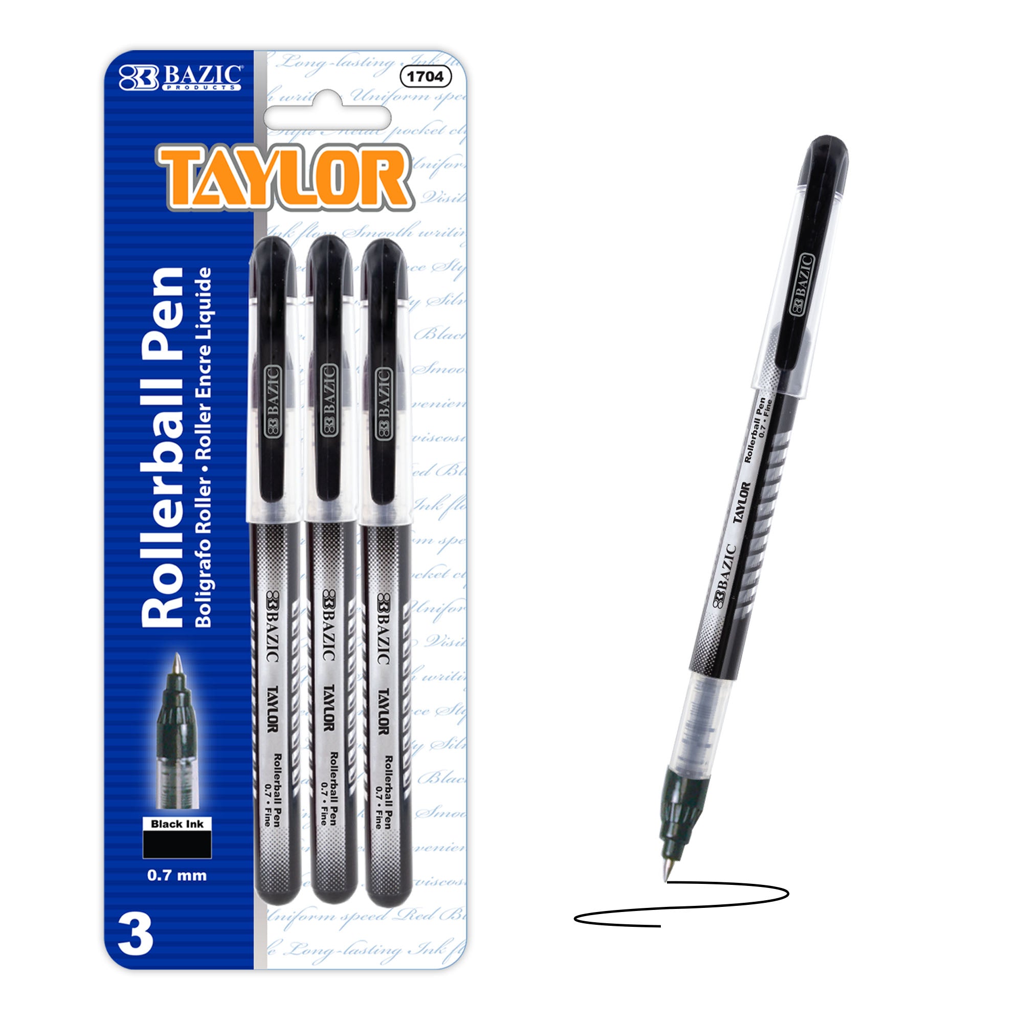 Taylor Black Rollerball Pen (3/Pack)