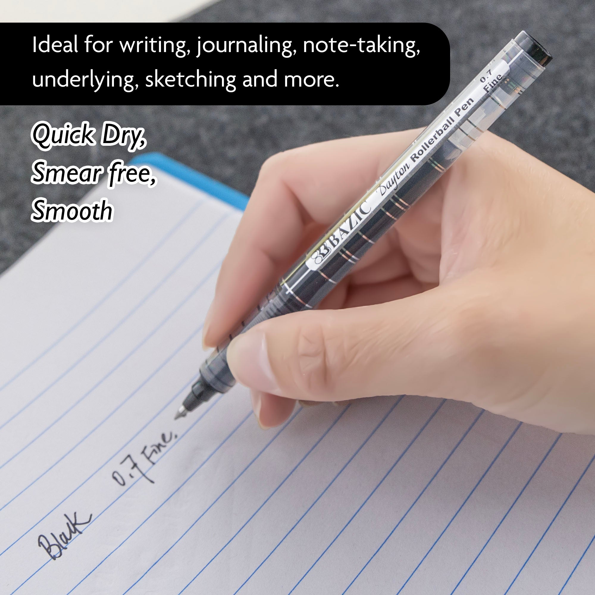 Dayton Asst. Color Rollerball Pen w/ Metal Clip (3/Pack)