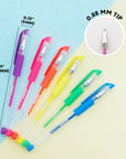 6 Fluorescent Color Essence Gel Pen w/ Cushion Grip