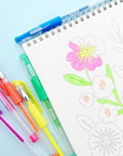 6 Fluorescent Color Essence Gel Pen w/ Cushion Grip