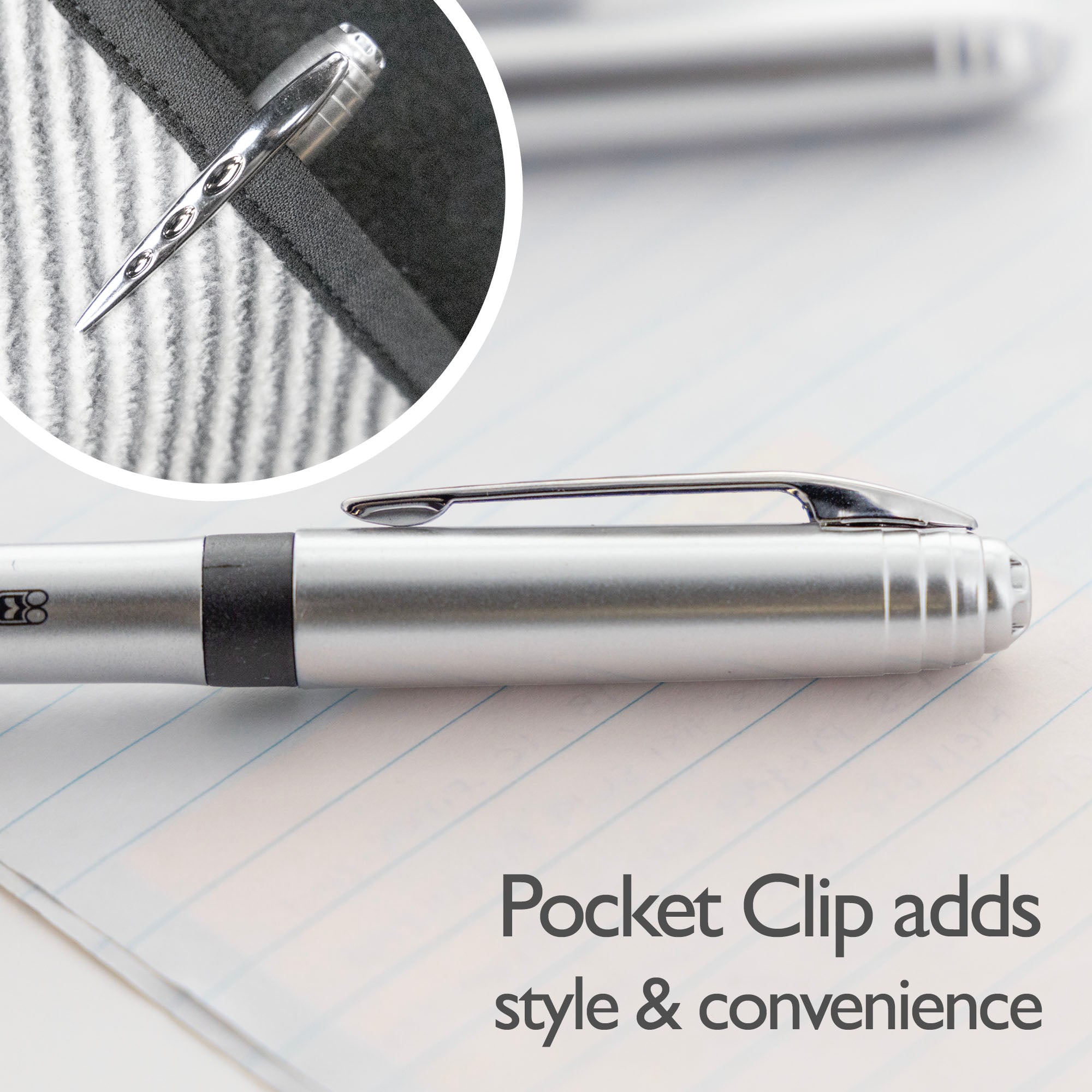 York Black Rollerball Pen w/ Grip (3/Pack)