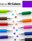 10 Color G-Flex Oil-Gel Ink Pen w/ Cushion Grip