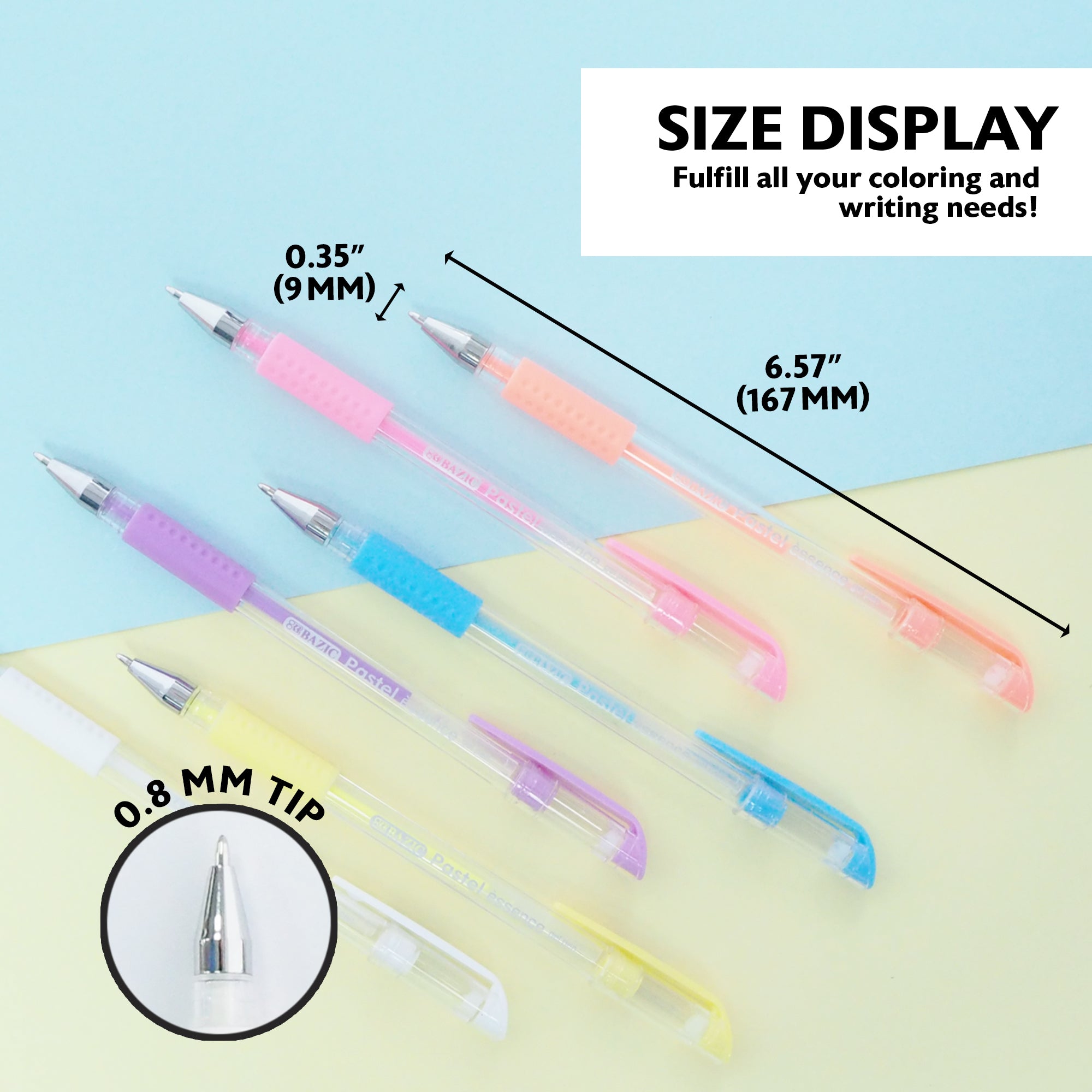 6 Pastel Color Essence Gel Pen w/ Cushion Grip