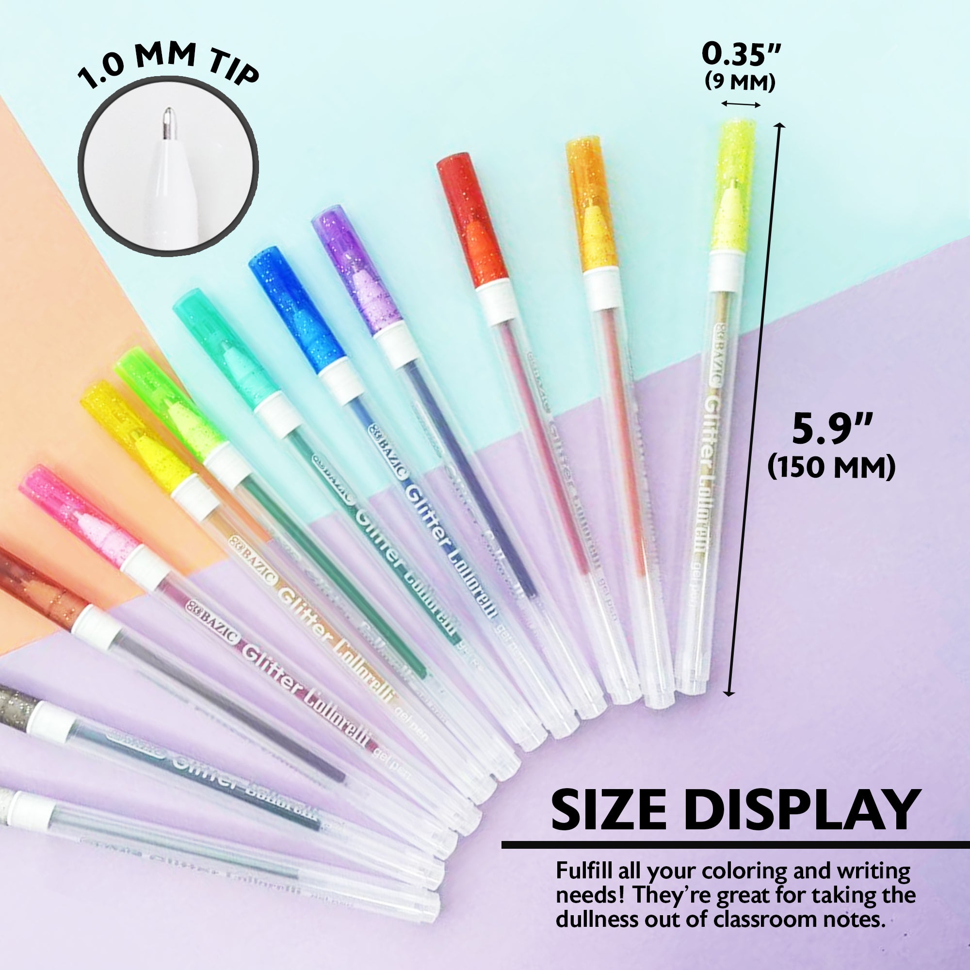 12 Glitter Color Collorelli Gel Pen