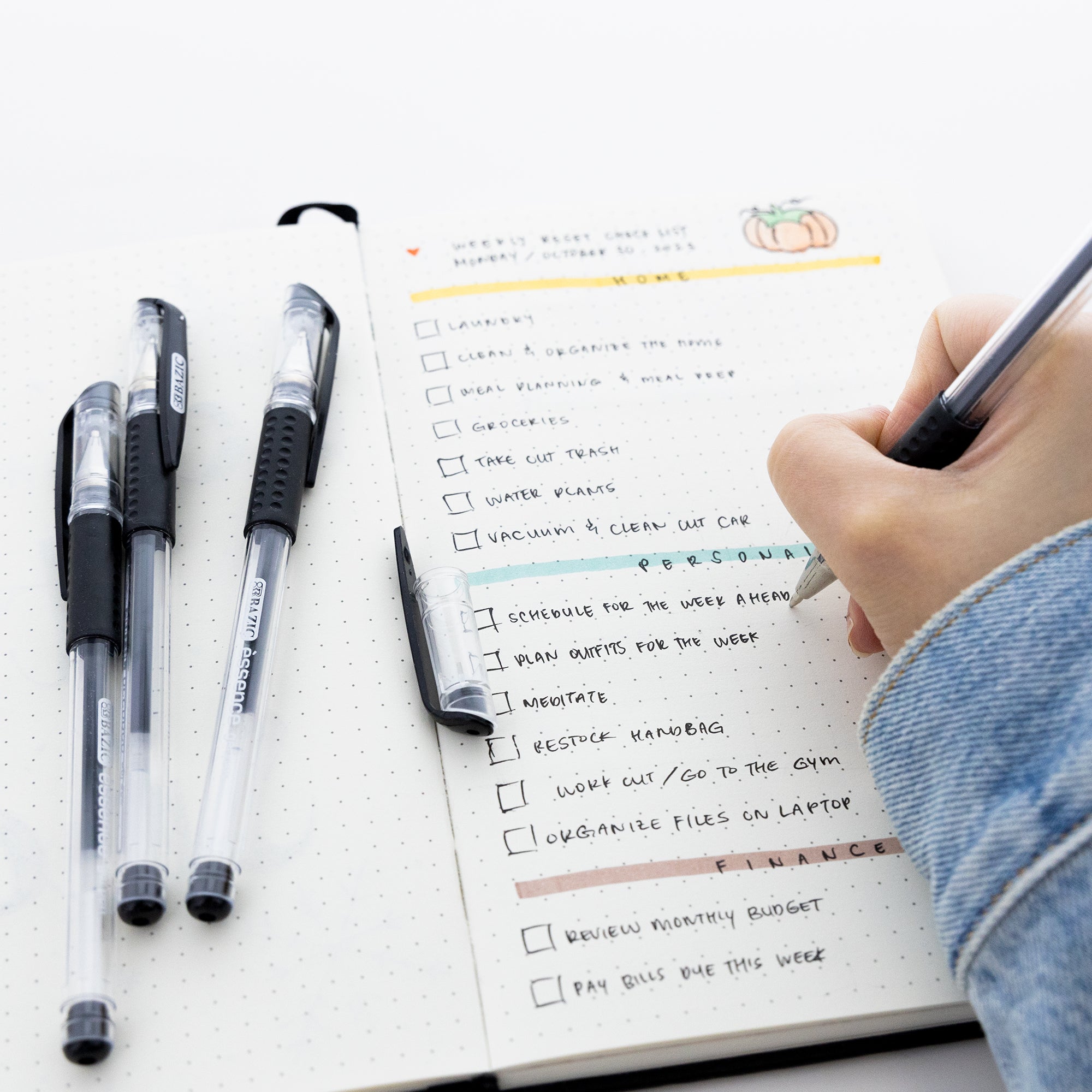 Essence Black Gel Pen w/ Cushion Grip (12/Box)