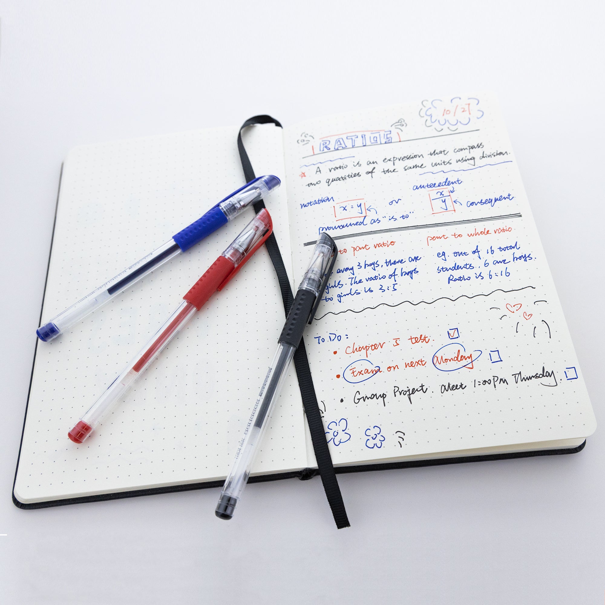 Essence Black Gel Pen w/ Cushion Grip (12/Box)